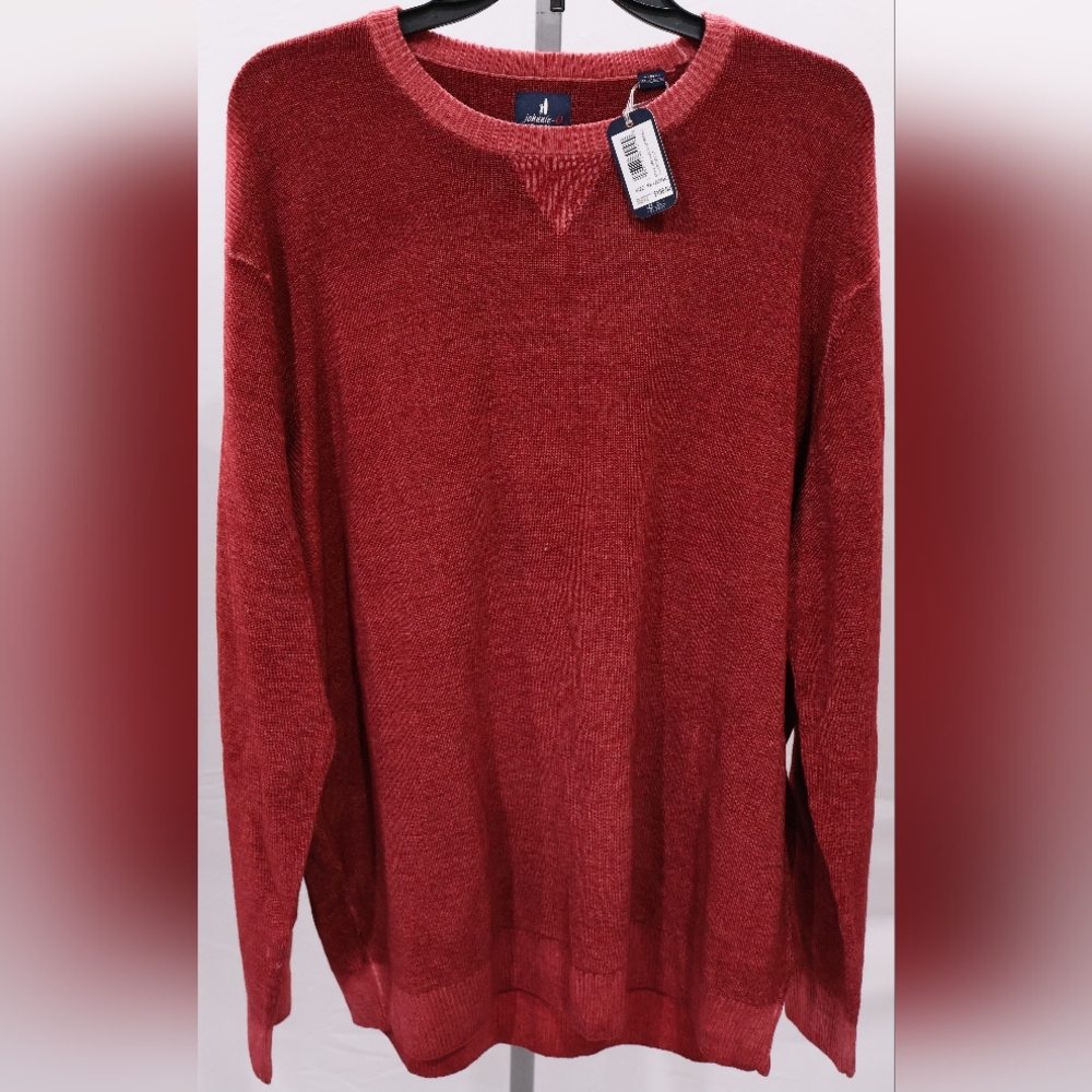 johnnie-O V-Neck Sweater in Rich Red